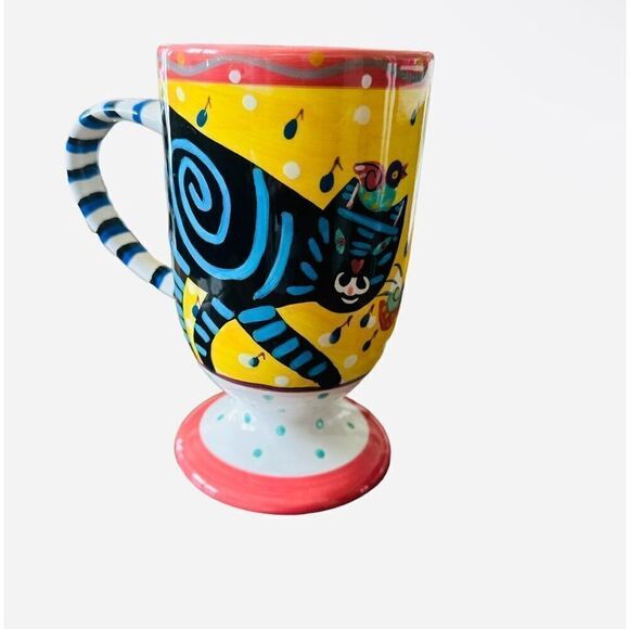Dana Simson handpainted Cat Tall Cup Mug - Picture 2 of 5